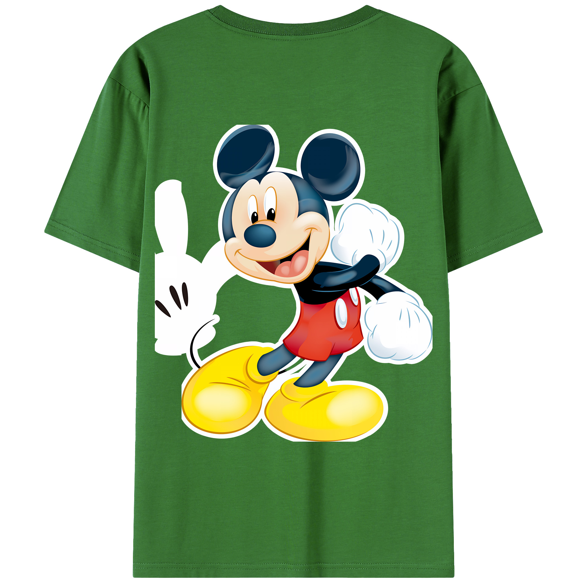 ミッキーマウス Mickey Mouse レディース半袖Tシャツ(バックプリント)
